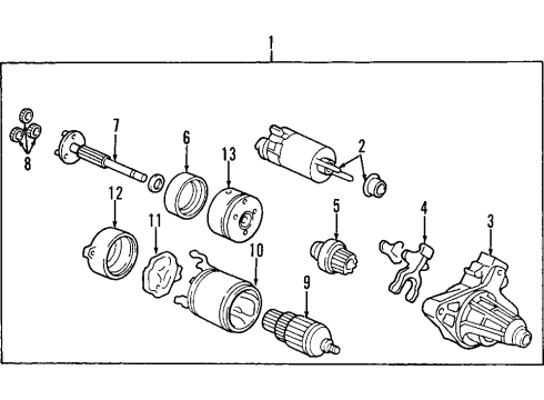 1998 Honda CR-V Starter Shaft, Drive Diagram for 31213-P3F-003