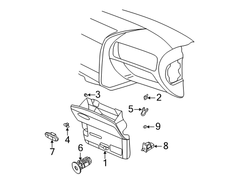 Diagram for 2006 Chevrolet Trailblazer Glove Box