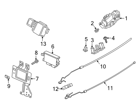 2020 Lincoln Navigator Lift Gate - Lock & Hardware Release Switch Diagram for JL7Z-54432A38-AA