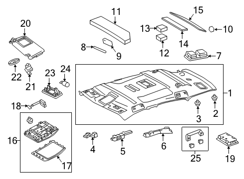 2019 Lexus NX300h Interior Trim - Roof Lamp Assy, Spot Diagram for 81360-78010-C0