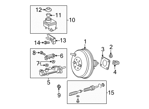 2007 Scion tC Hydraulic System Clevis, Brake Master Cylinder Push Rod Diagram for 47264-63010