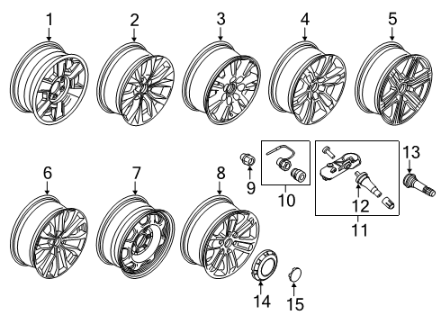 2018 Ford F-150 Wheels Wheel, Alloy Diagram for GL3Z-1007-A