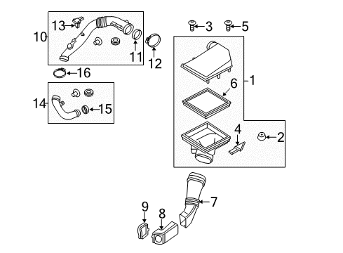 2015 BMW ActiveHybrid 5 Filters Intake Silencer Diagram for 13717604404