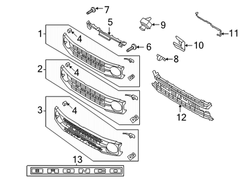 2021 Ford Bronco Parking Aid Automatic Park Sensor Diagram for KU5Z-15K859-AAPTM