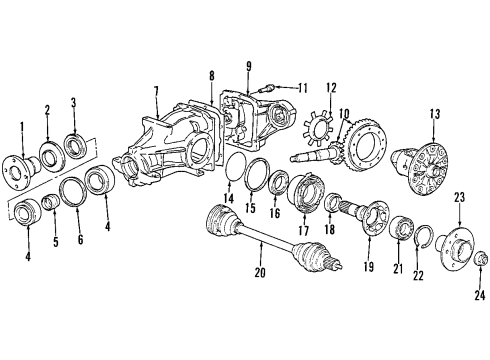 2001 BMW Z3 Rear Axle, Axle Shafts & Joints, Differential, Drive Axles, Propeller Shaft Repair Kit Bellows, Exterior Diagram for 33219067815