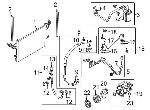 2009 Ford Flex Air Conditioner Evaporator Tube Diagram for 8A4Z-19835-D
