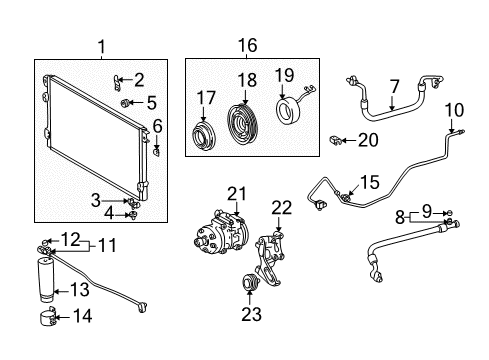 2003 Toyota Tundra A/C Condenser, Compressor & Lines Front AC Hose Diagram for 88716-0C130