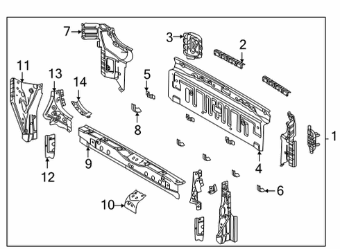 2022 Toyota Sienna Rear Body Side Reinforcement Plate Diagram for 57645-08030