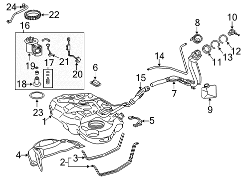 2016 Lexus CT200h Fuel Supply Sensor Assy, Acceleration Diagram for 78110-76111