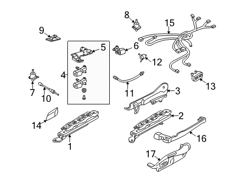 1997 Buick Century Tracks & Components Switch Asm-Driver Seat 6 Way (Meta) *Black Diagram for 16805147