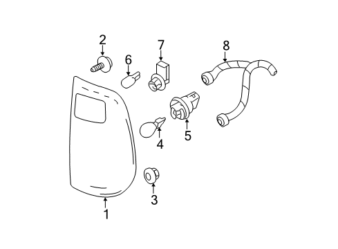 2011 Ford F-250 Super Duty Bulbs Tail Lamp Assembly Diagram for BC3Z-13404-A