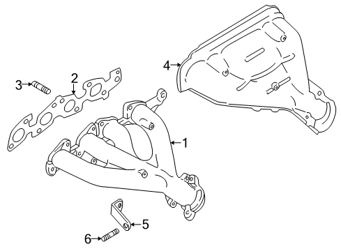 2002 Chevrolet Tracker Exhaust Manifold Shield, Exhaust Manifold Heat Diagram for 91174463