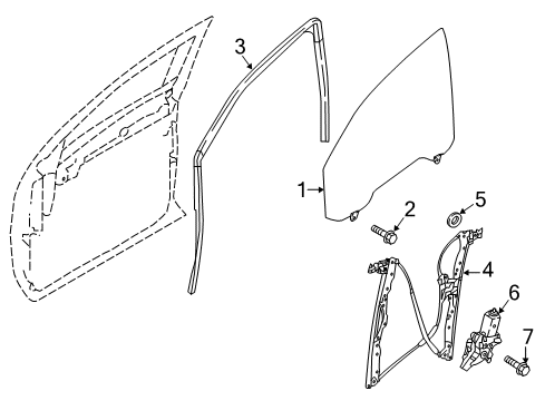 2019 Nissan Titan Front Door Glass Run Rubber-Front Door, RH Diagram for 80330-EZ01C