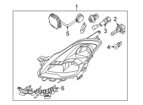 2008 Nissan Altima Bulbs Lamp Assembly-RH Diagram for 26010-JB110