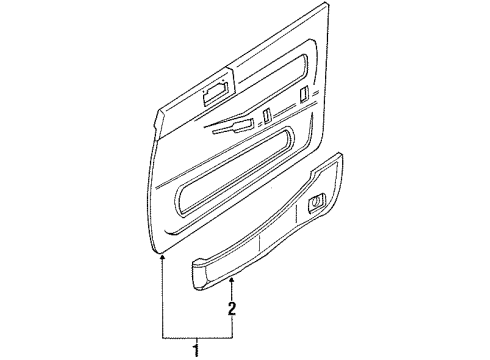 1992 Toyota Cressida Interior Trim - Front Door Armrest Assy, Front, RH Diagram for 74210-22130-02