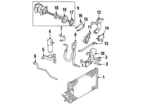 1988 Chevrolet K3500 Air Conditioner Hose Asm- A/C Compressor & Condenser Diagram for 15551667