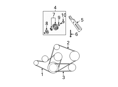 1999 Nissan Pathfinder Belts & Pulleys Power Steering Belt Diagram for A1720-16A02