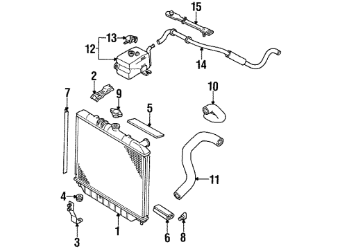 1999 Acura SLX Radiator & Components Seal, Radiator (Upper) Diagram for 8-97164-208-0