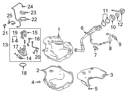 2020 Lexus UX250h Fuel Supply Fuel Pump Assembly Diagram for 23210-24010