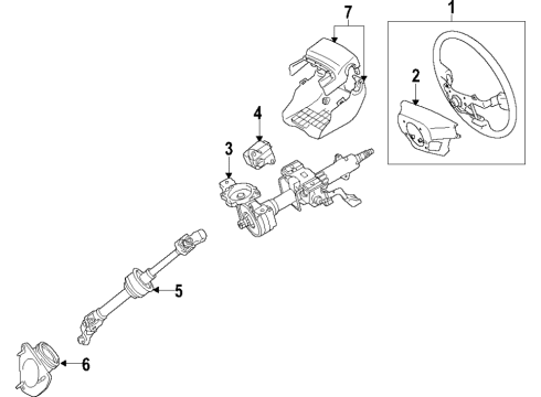 2019 Lexus ES350 Steering Column & Wheel, Steering Gear & Linkage Cover, Steering COLU Diagram for 45287-06510-C0