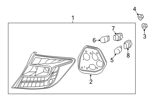 2012 Honda Civic Bulbs Taillight Assy., L. Diagram for 33550-TR2-A01