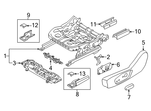 2017 Ford Fusion Power Seats Valance Diagram for DS7Z-5462186-FE