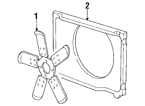 1984 GMC K2500 Suburban Cooling Fan Fan-Electric Boost Diagram for 15593566