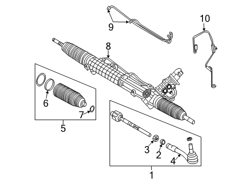 2006 BMW 760Li Steering Column & Wheel, Steering Gear & Linkage Pipe Set Diagram for 32106768755