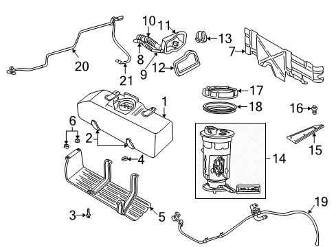 1999 Dodge Dakota Fuel Supply Nut-HEXAGON Locking Diagram for 6502337