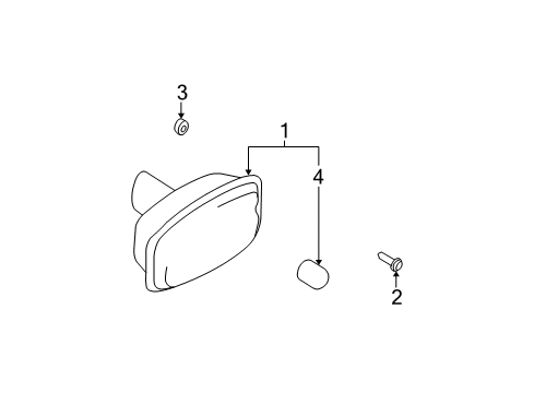 2005 Hyundai Santa Fe Bulbs Lamp Assembly-Reflex Reflector & Side Marker, Front Diagram for 92303-26011