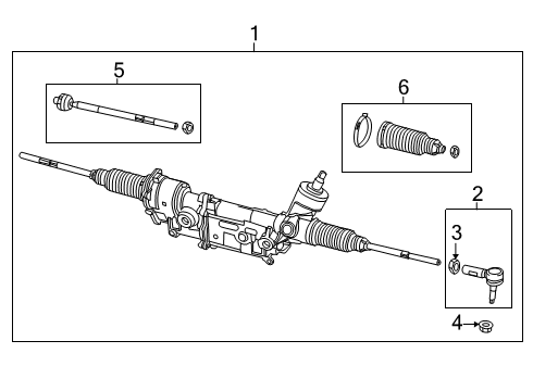 2021 Ram 1500 Steering Column & Wheel, Steering Gear & Linkage, Shroud, Switches & Levers RACK AND PINION Diagram for 68507994AC