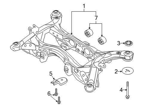 2013 Lincoln MKX Suspension Mounting - Rear Suspension Crossmember Rear Bushing Diagram for BT4Z-5400145-A
