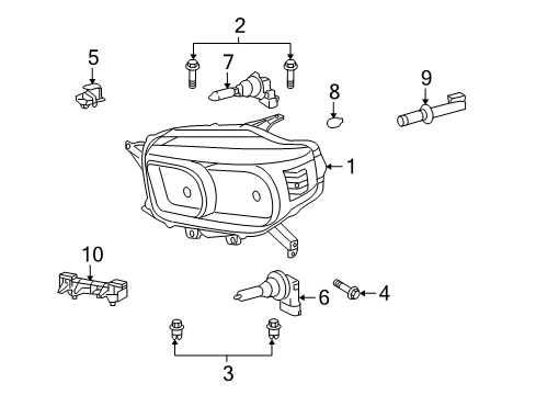 2012 Toyota 4Runner Headlamps Composite Assembly Diagram for 81130-35520