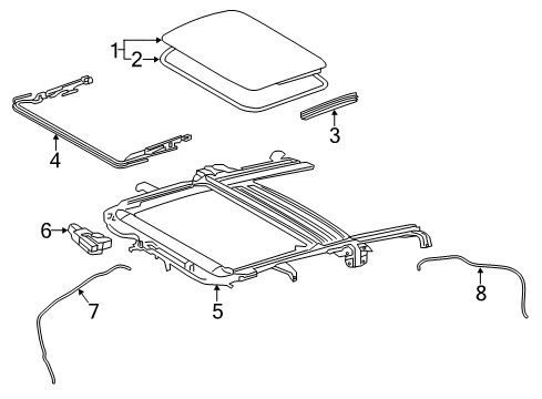 2019 Toyota Prius AWD-e Sunroof Sunroof Glass Diagram for 63201-47111