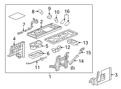 2011 Honda CR-V Center Console Holder, Table Diagram for 81189-SWA-A01