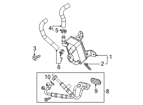 2022 Cadillac CT5 Trans Oil Cooler Outlet Hose Diagram for 24294545