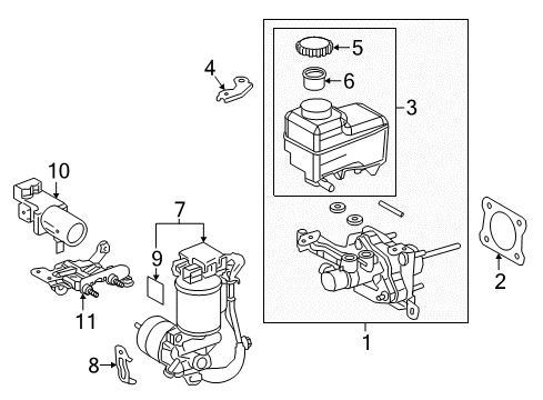 2018 Lexus LC500 Hydraulic System Cylinder Sub-Assy, Brake Master Diagram for 47201-11030