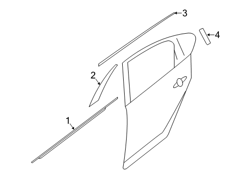 2018 Nissan Sentra Exterior Trim - Rear Door Tape-Rear Door SASH Front, RH Diagram for 82816-3SG1A