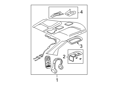 2004 Ford Expedition Overhead Console Entertain System Diagram for 3L1Z19G323AA