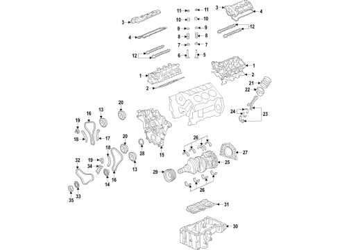 2020 Kia Telluride Engine Parts, Mounts, Cylinder Head & Valves, Camshaft & Timing, Oil Pan, Oil Pump, Crankshaft & Bearings, Pistons, Rings & Bearings, Variable Valve Timing Pan Assembly-Engine Oil, Diagram for 215203LFA0