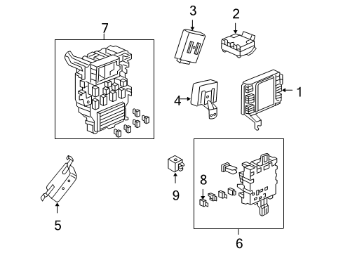 2008 Honda Odyssey Lift Gate Box Assembly, Fuse Diagram for 38200-SHJ-A24