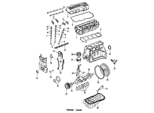 1992 Nissan Stanza Engine Parts, Mounts, Cylinder Head & Valves, Camshaft & Timing, Oil Pan, Oil Pump, Crankshaft & Bearings, Pistons, Rings & Bearings Cover Assy-Front Diagram for 13500-30R00