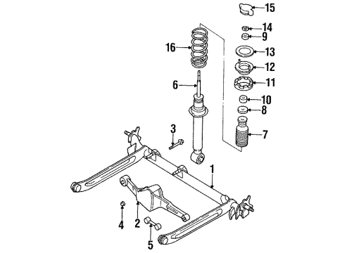 1996 Nissan Maxima Rear Suspension Coil Spring Diagram for 55019-41U23