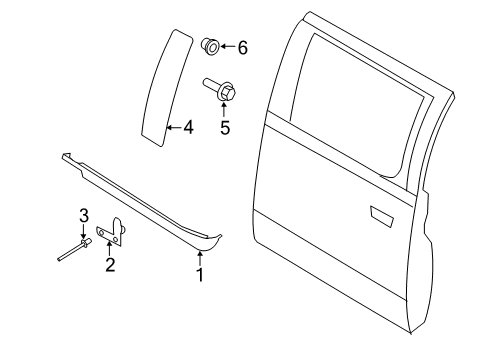 2017 Ford F-250 Super Duty Exterior Trim - Rear Door Applique Diagram for FL3Z-18255A34-AA