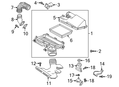 2021 INFINITI QX50 Powertrain Control Duct Assembly Air Diagram for 16554-5NA3B