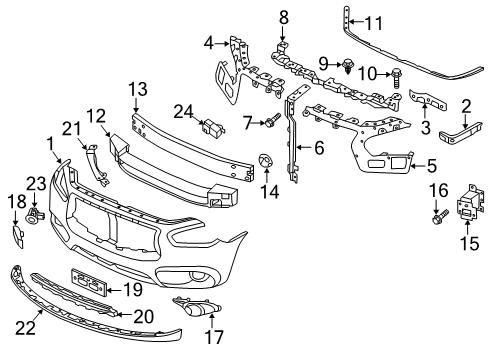 2016 Infiniti QX60 Front Bumper Bolt Diagram for 01121-N6071