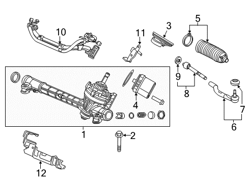 2014 Acura ILX Steering Column & Wheel, Steering Gear & Linkage End, Driver Side Tie Rod Diagram for 53560-TR0-A02
