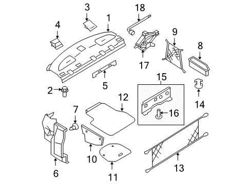 2012 Nissan Altima Interior Trim - Rear Body Jack Complete Diagram for 99550-JA00A