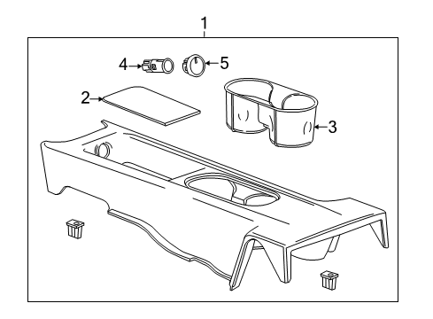 2013 Chevrolet Volt Rear Console Cup Holder Diagram for 20914828