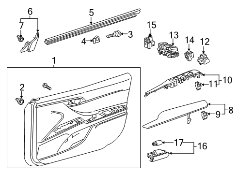 2018 Toyota Camry Mirrors Corner Trim Diagram for 67492-33130